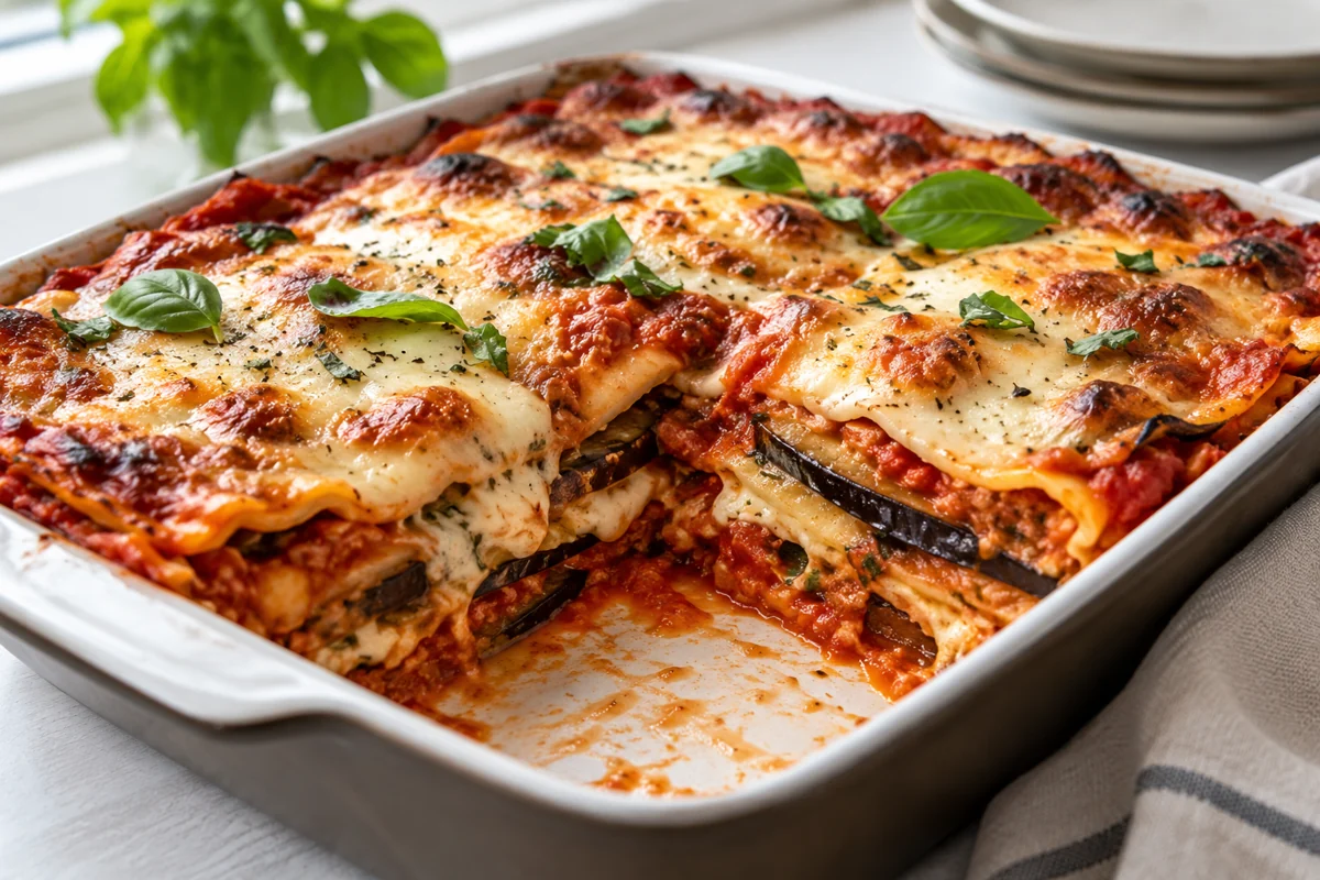 Lasagnes aux aubergines et à la mozzarella