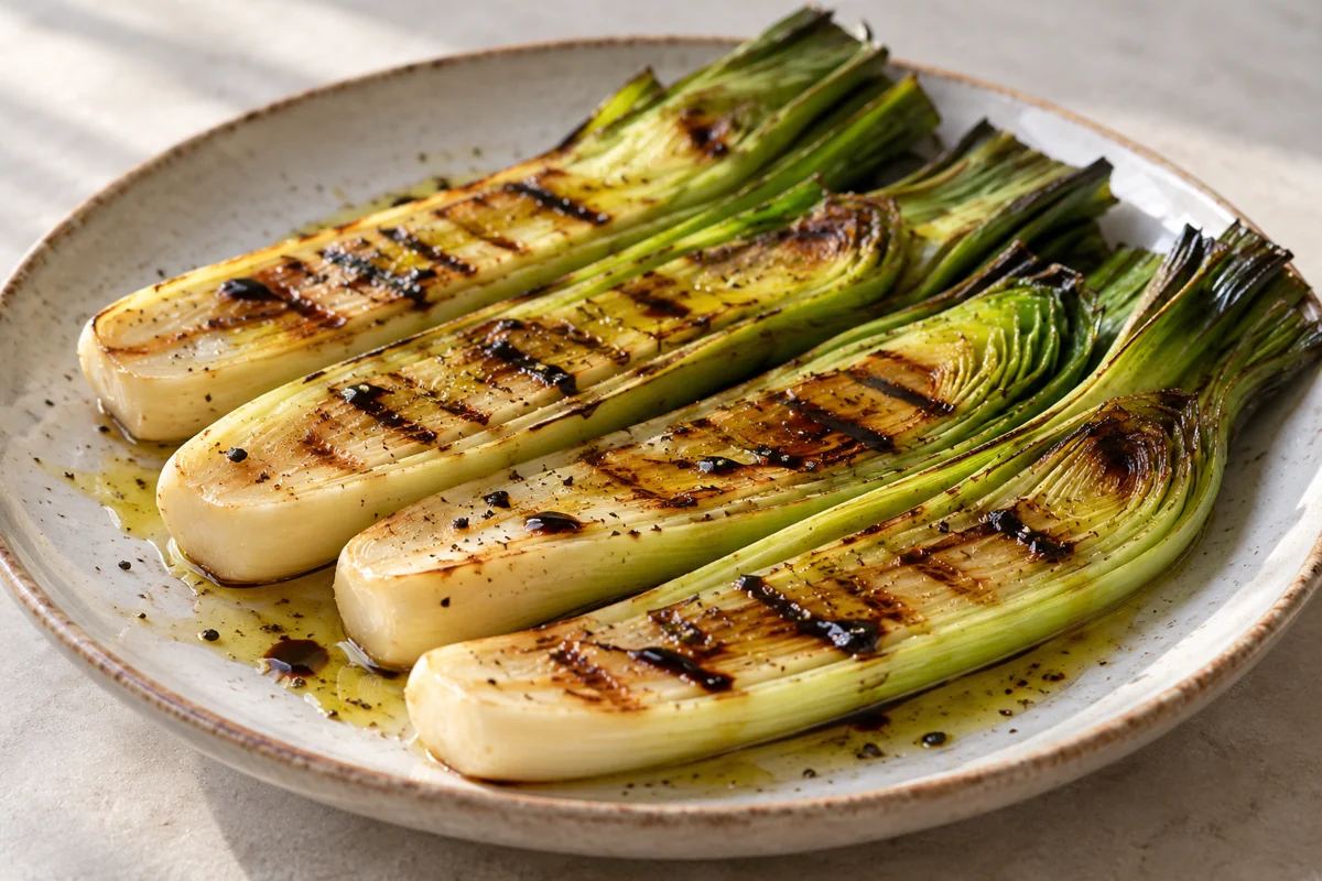 Poireaux grillés au vinaigre balsamique