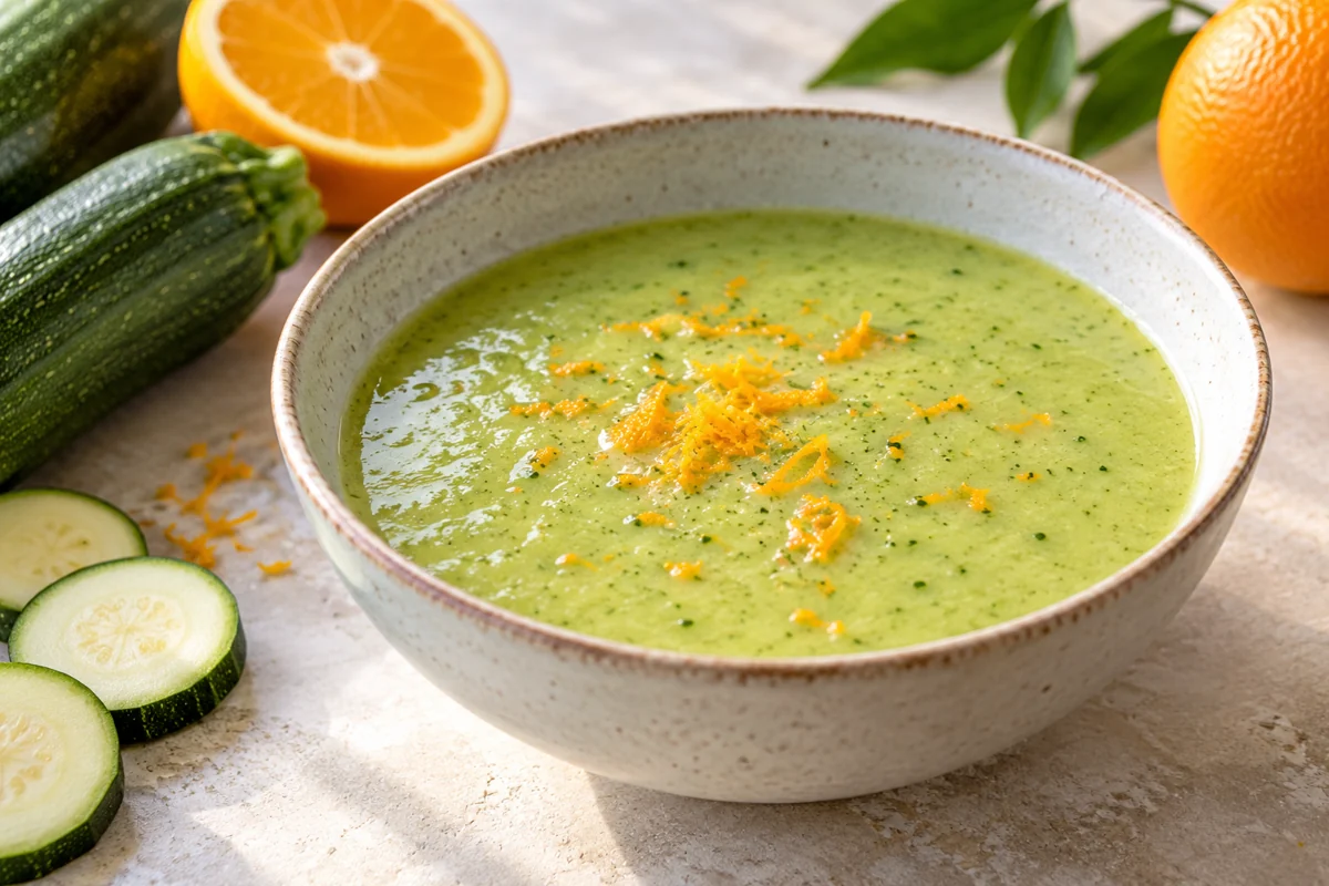 Soupe froide de courgettes à l’orange