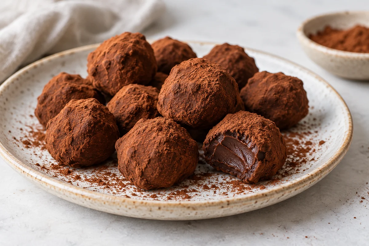 Truffes au chocolat noir et au cacao