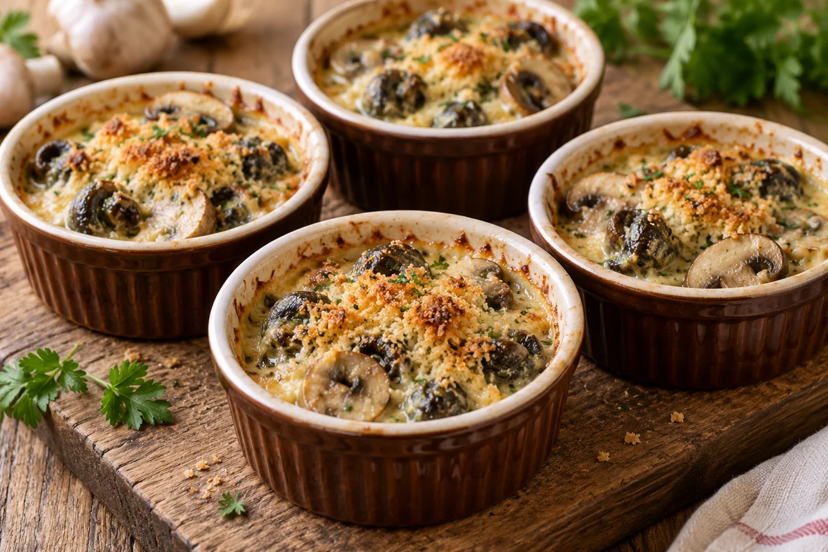 Cassolettes d’escargots aux champignons