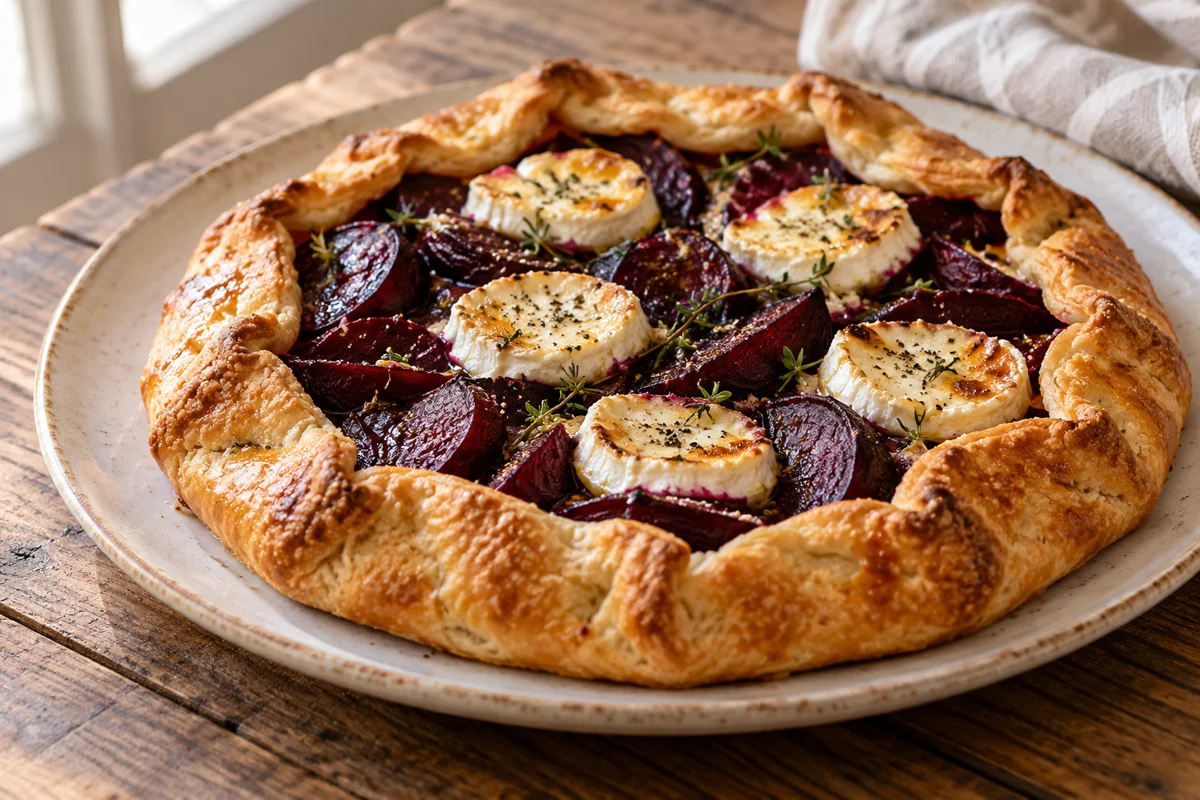 Tarte rustique aux betteraves et au chèvre