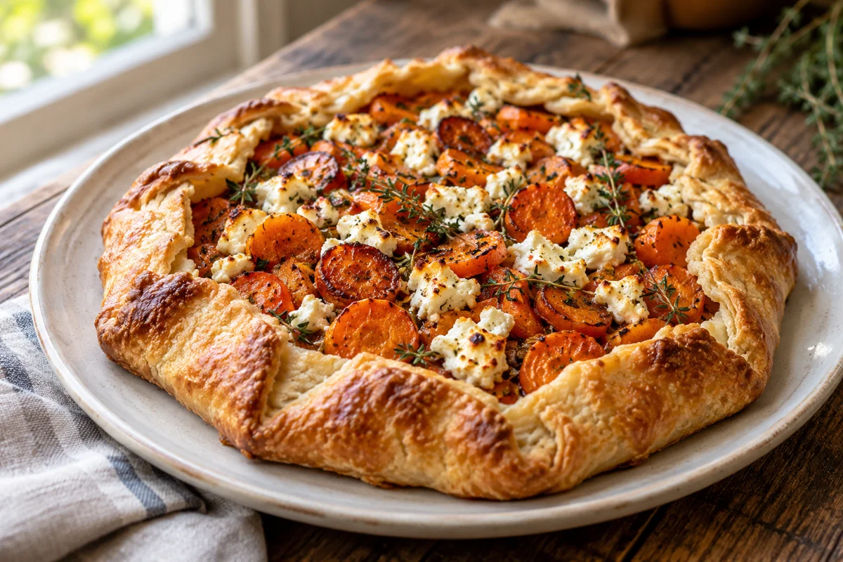 Tarte rustique aux carottes et à la feta