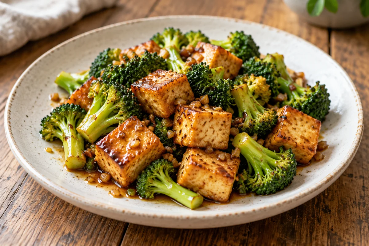 Tofu sauté au brocoli et au gingembre