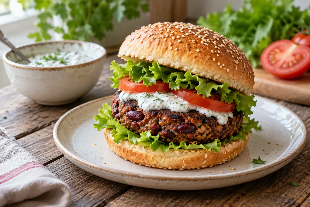 Burger de haricots rouges au paprika
