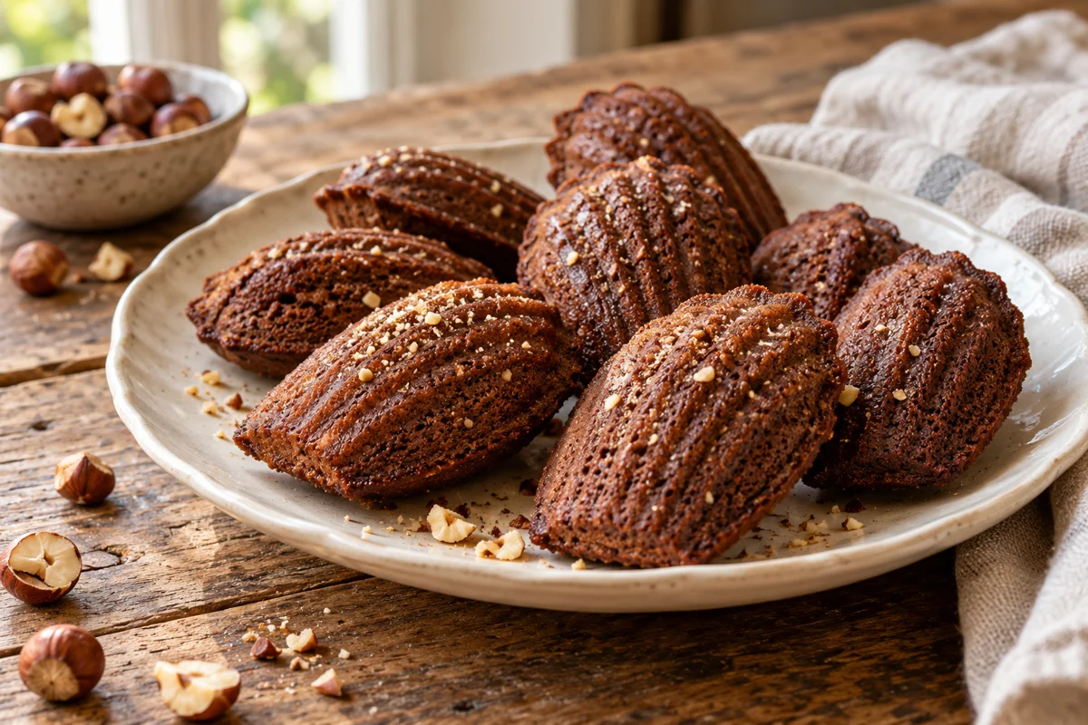 Madeleines cacao et noisette