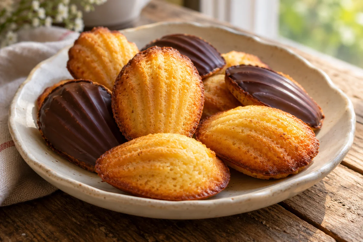 Madeleines à l’orange en coque de chocolat