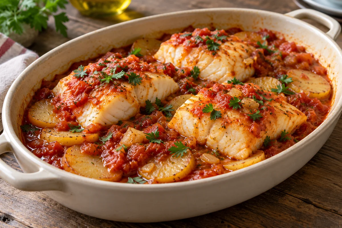 Tajine de cabillaud aux pommes de terre