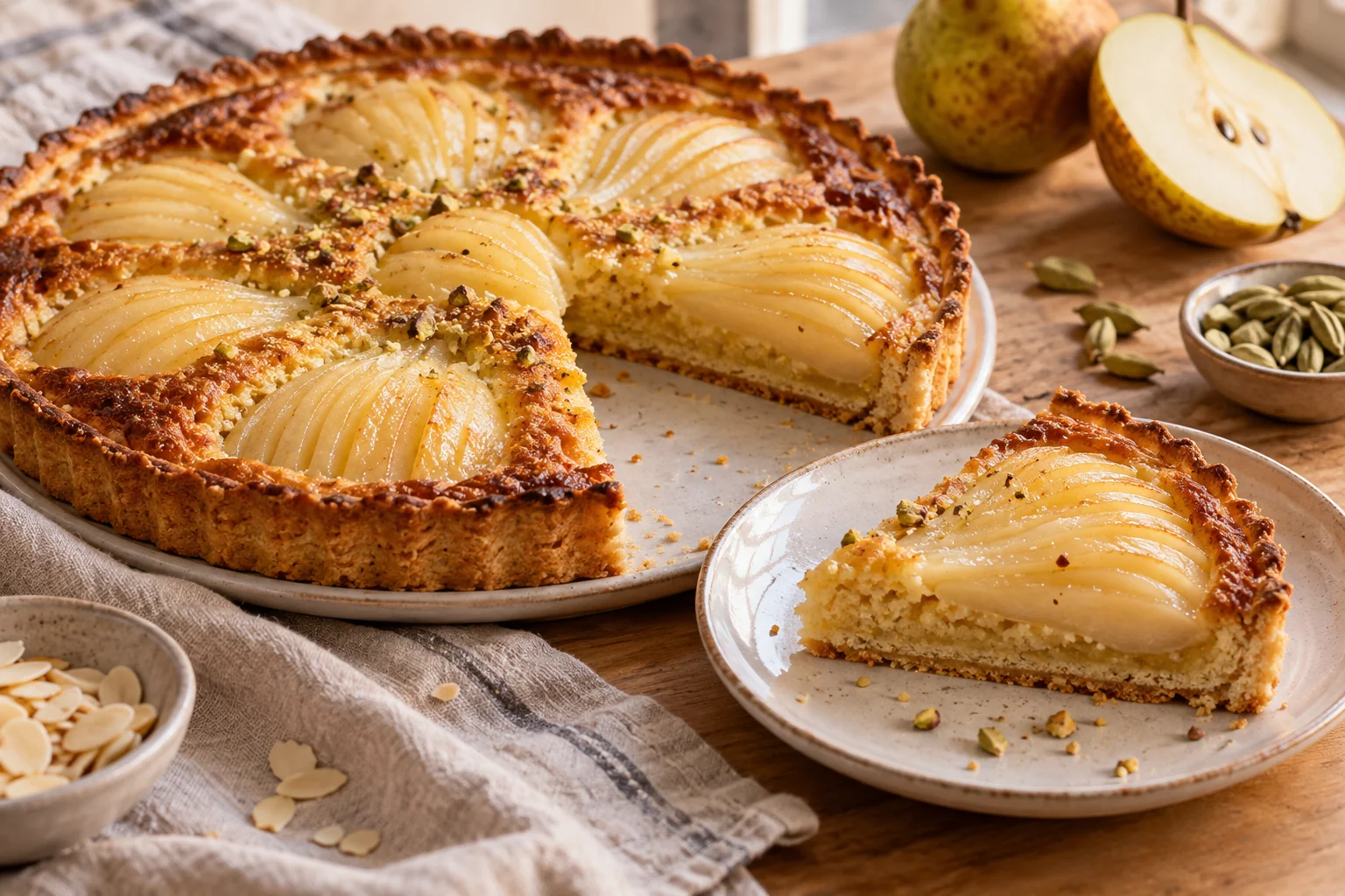 Tarte aux poires et à la cardamome