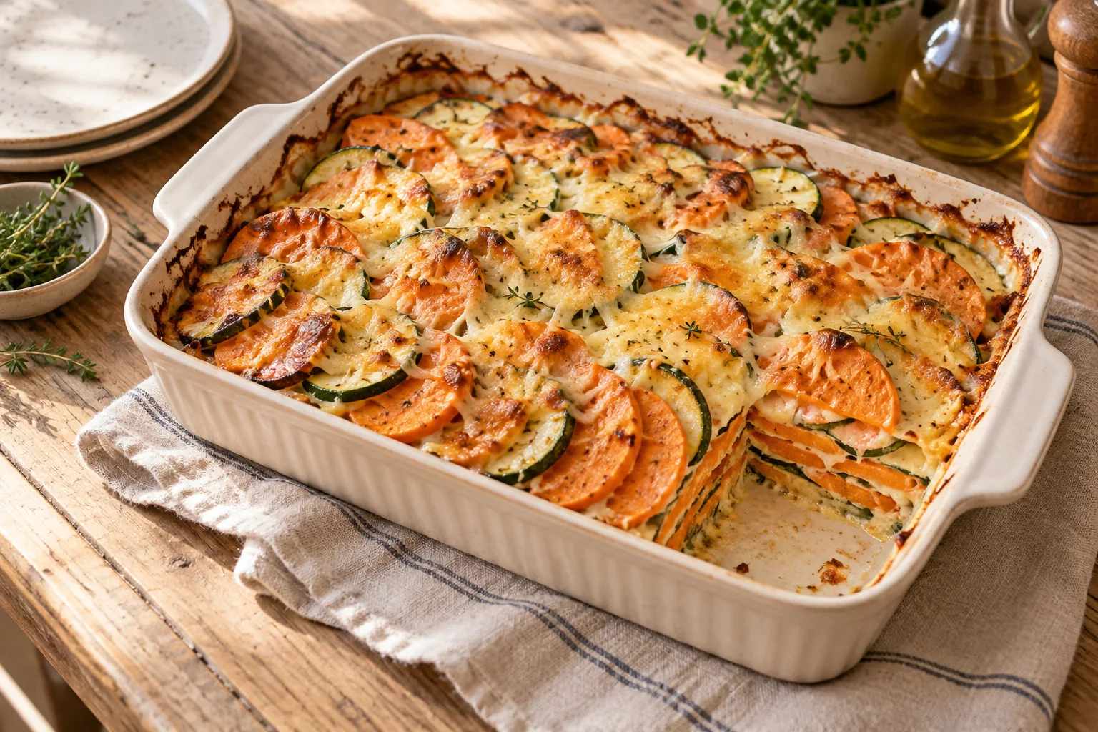 Gratin de courgettes et patate douce