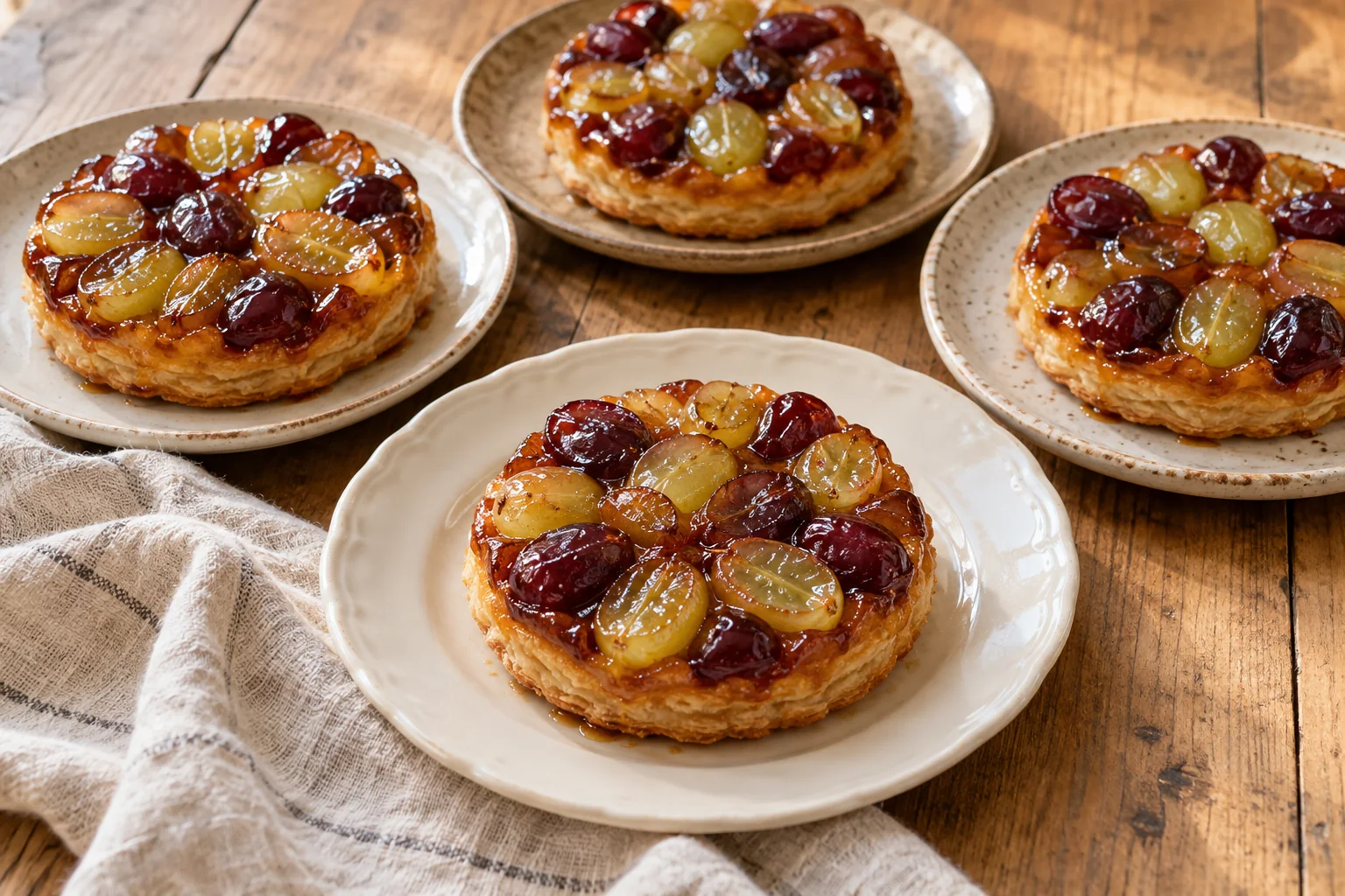 Mini tatins aux deux raisins