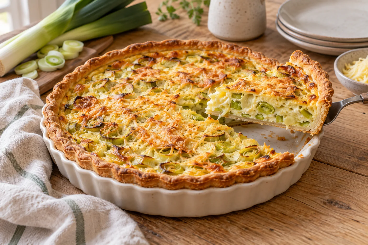 Quiche aux poireaux fondants
