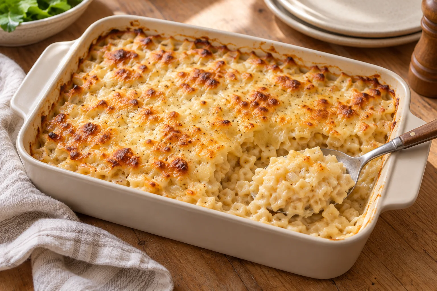 Gratin de crozets aux oignons et à l’emmental