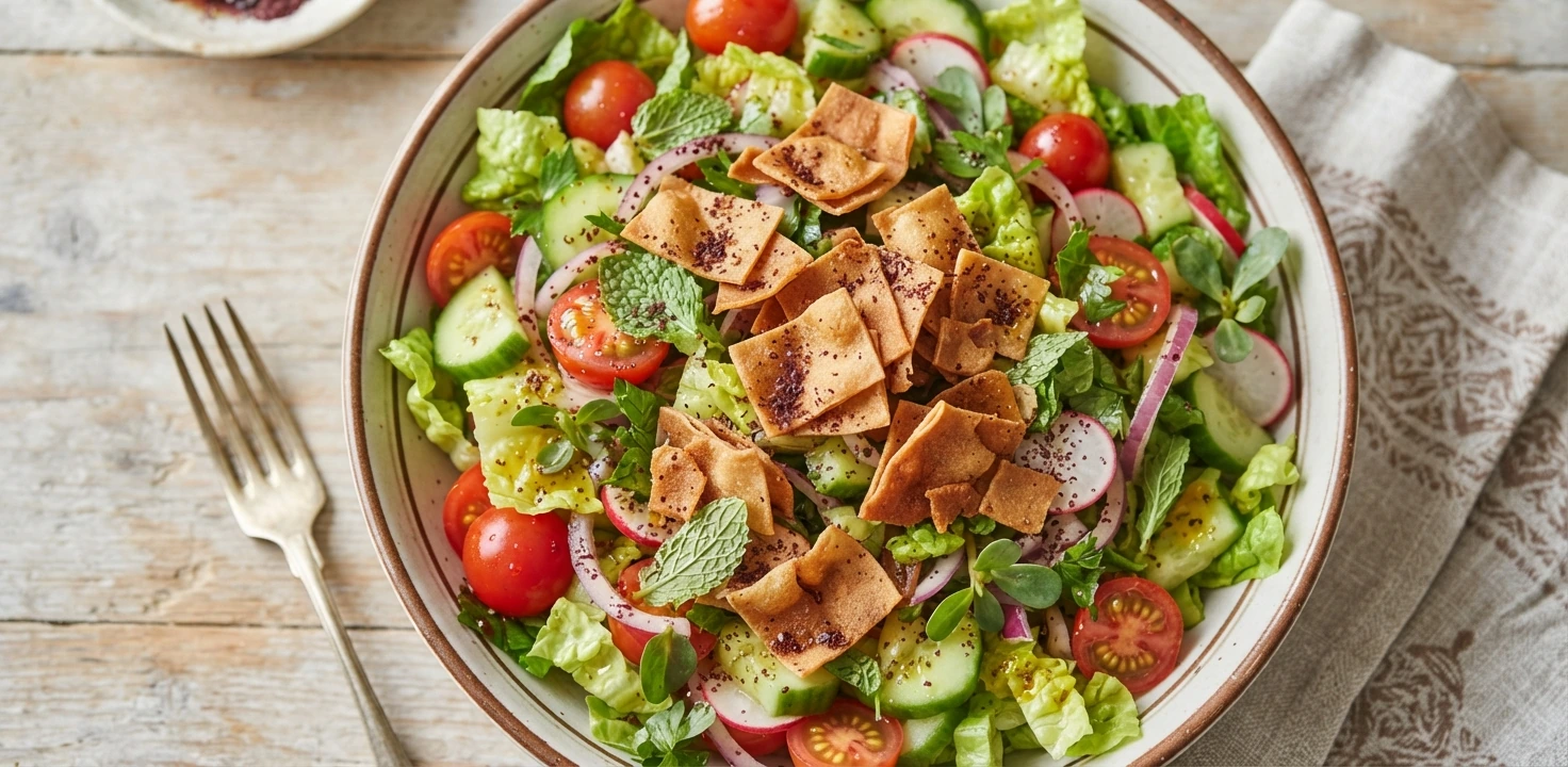 Salade libanaise au pain pita