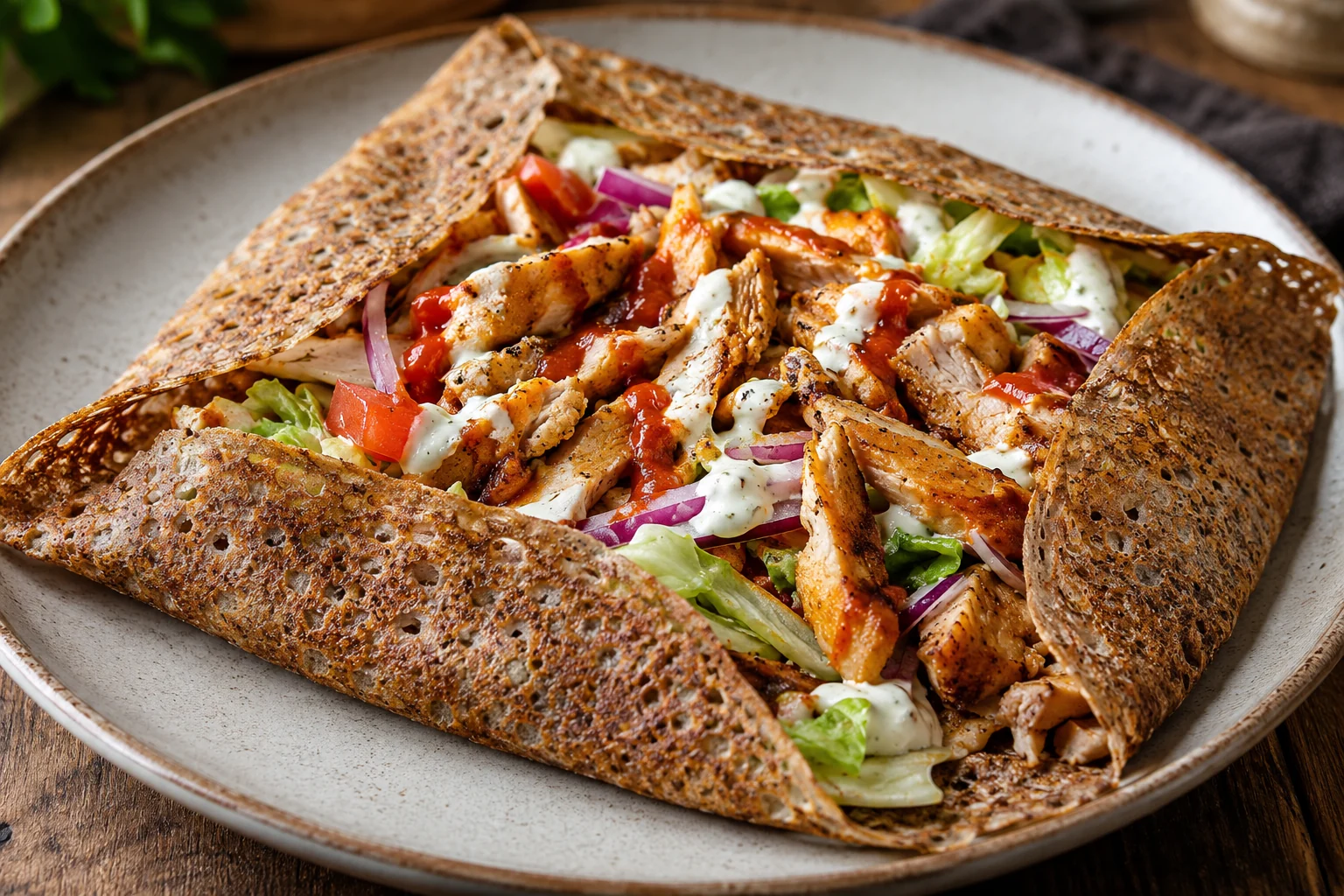 Galette façon kebab au poulet