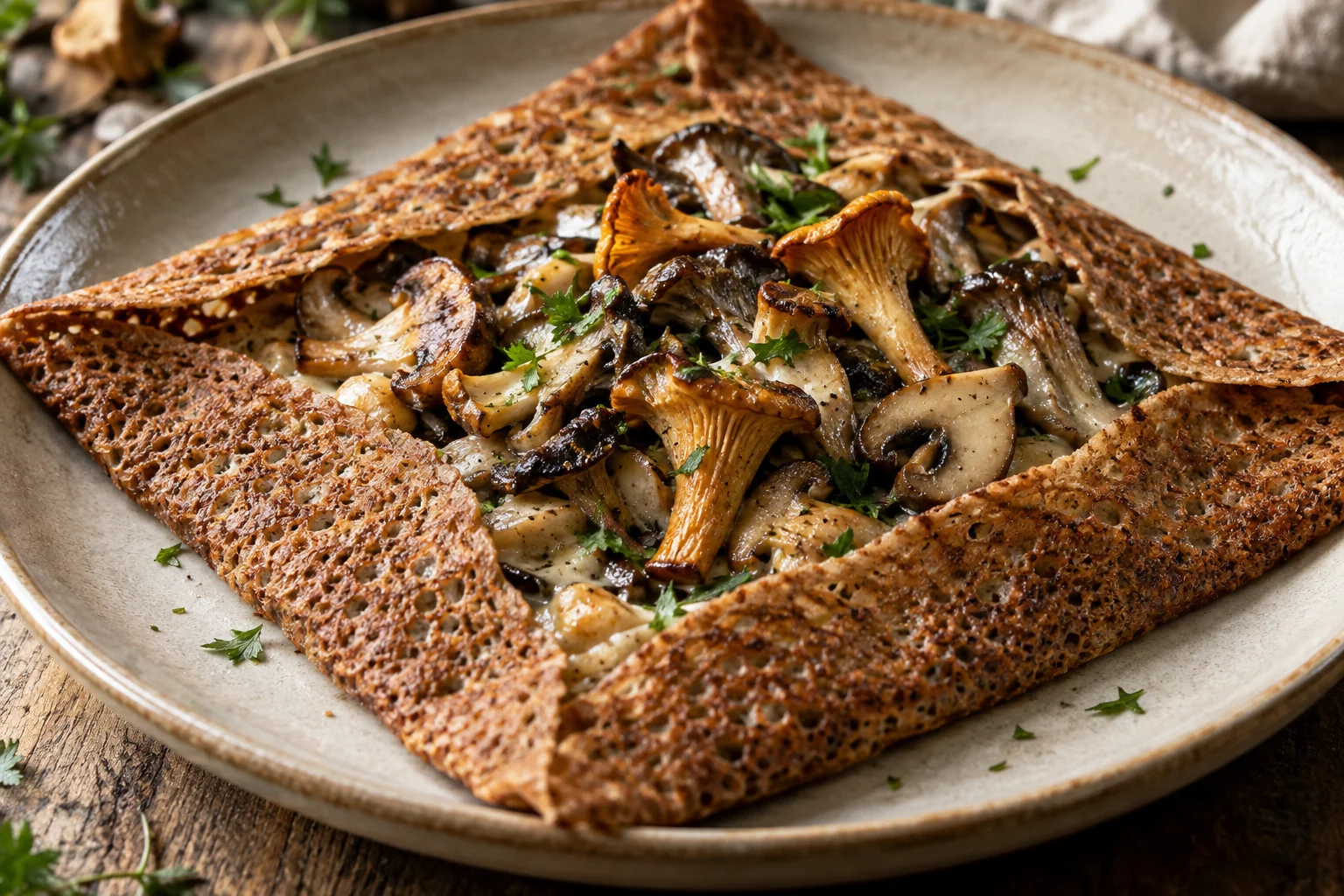 Galette forestière aux champignons sauvages