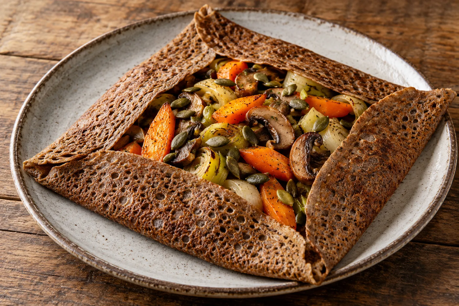 Galette végétalienne aux légumes d’hiver