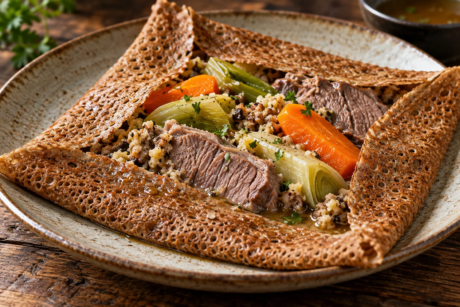 Galette bretonne au kig ha farz revisité