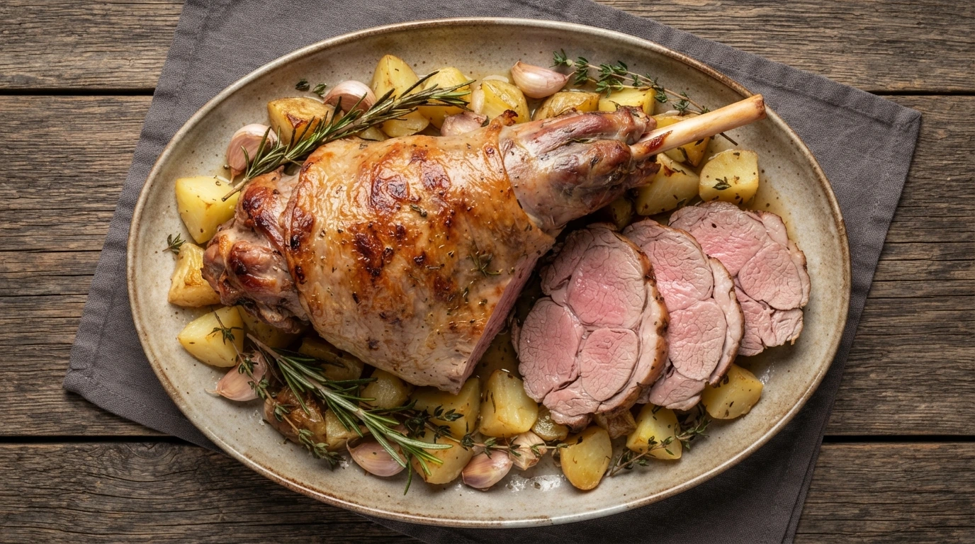 Gigot d'agneau rôti
