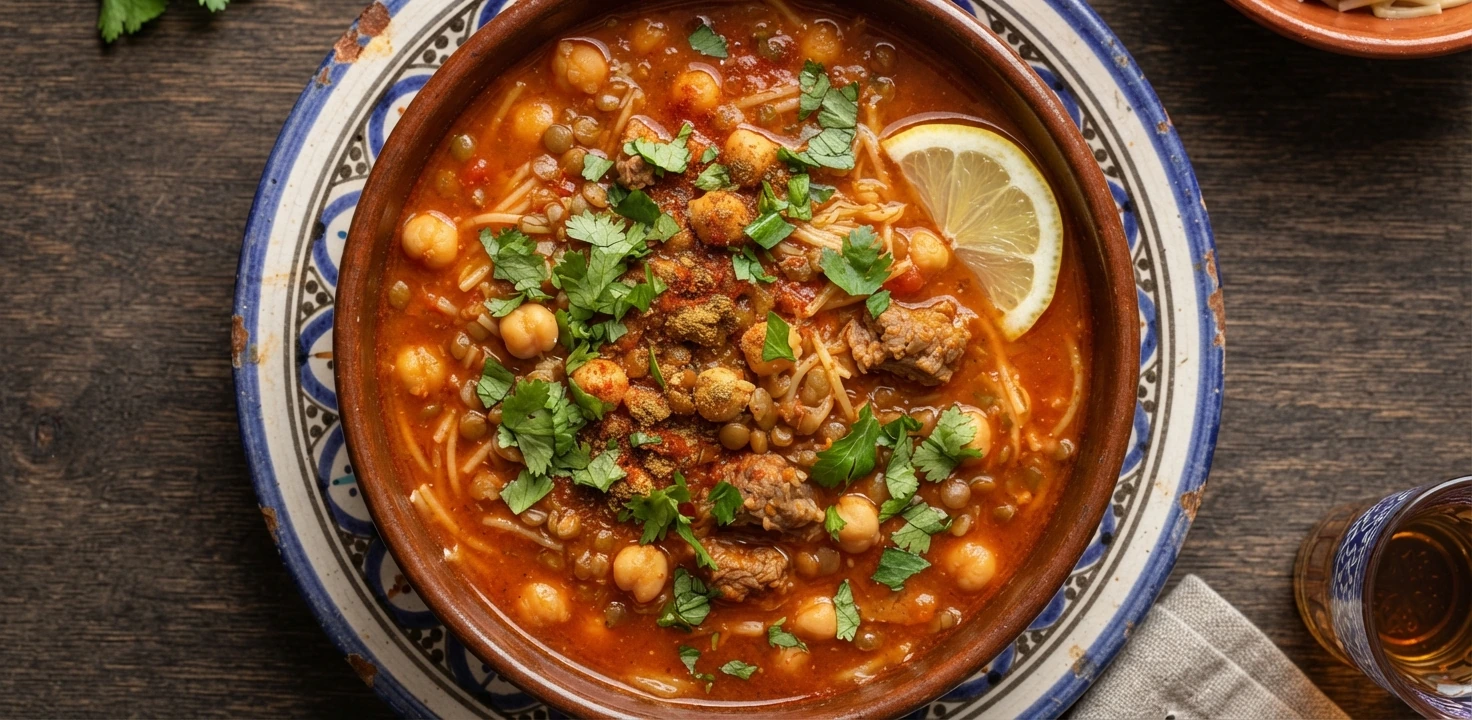 Soupe marocaine aux légumineuses