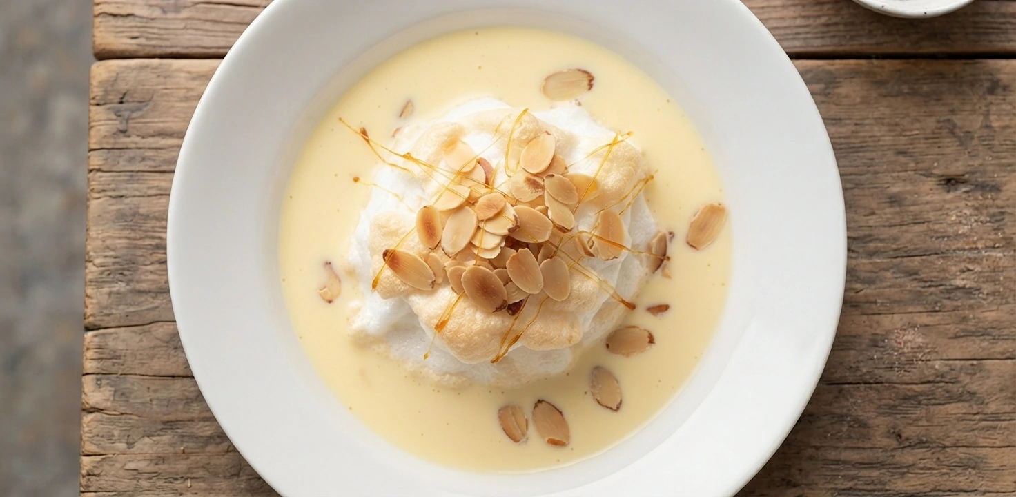 Île flottante aux amandes