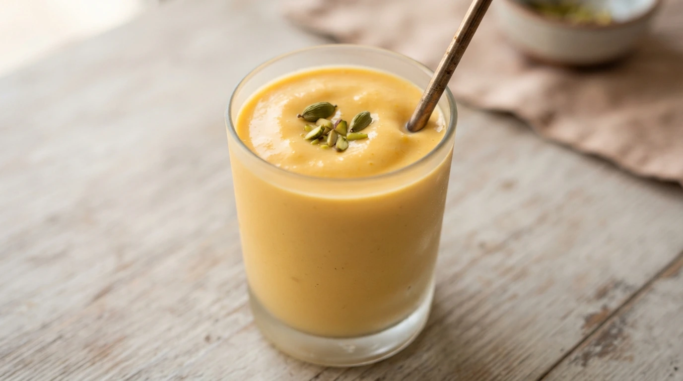 Boisson indienne au yaourt et à la mangue