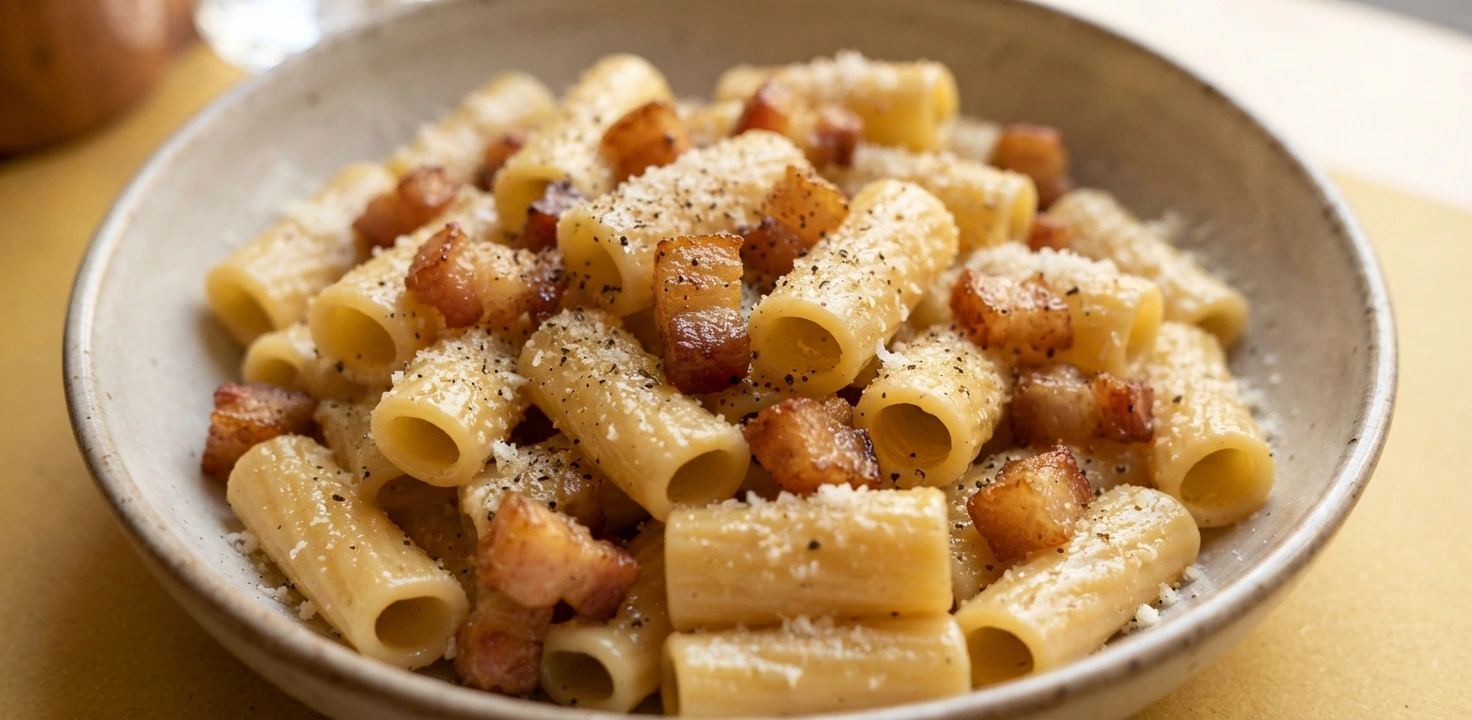 Pâtes au pecorino et au guanciale