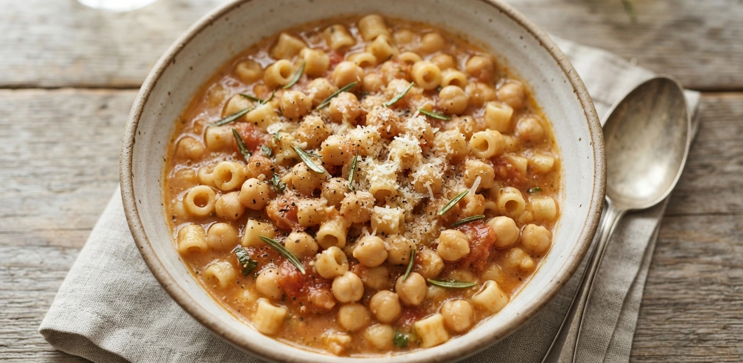 Pâtes italiennes aux pois chiches