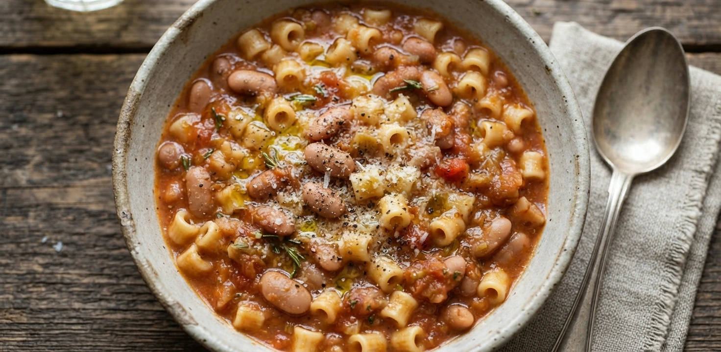 Pâtes italiennes aux haricots