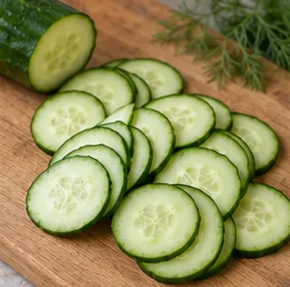 Couper des tranches fines : préparation de salade de concombre au yaourt