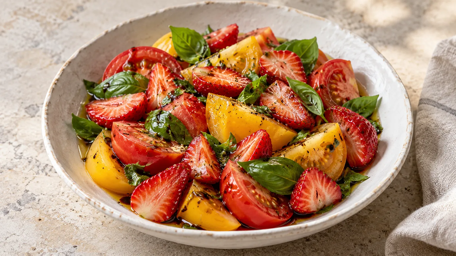 Salade de tomates aux fraises