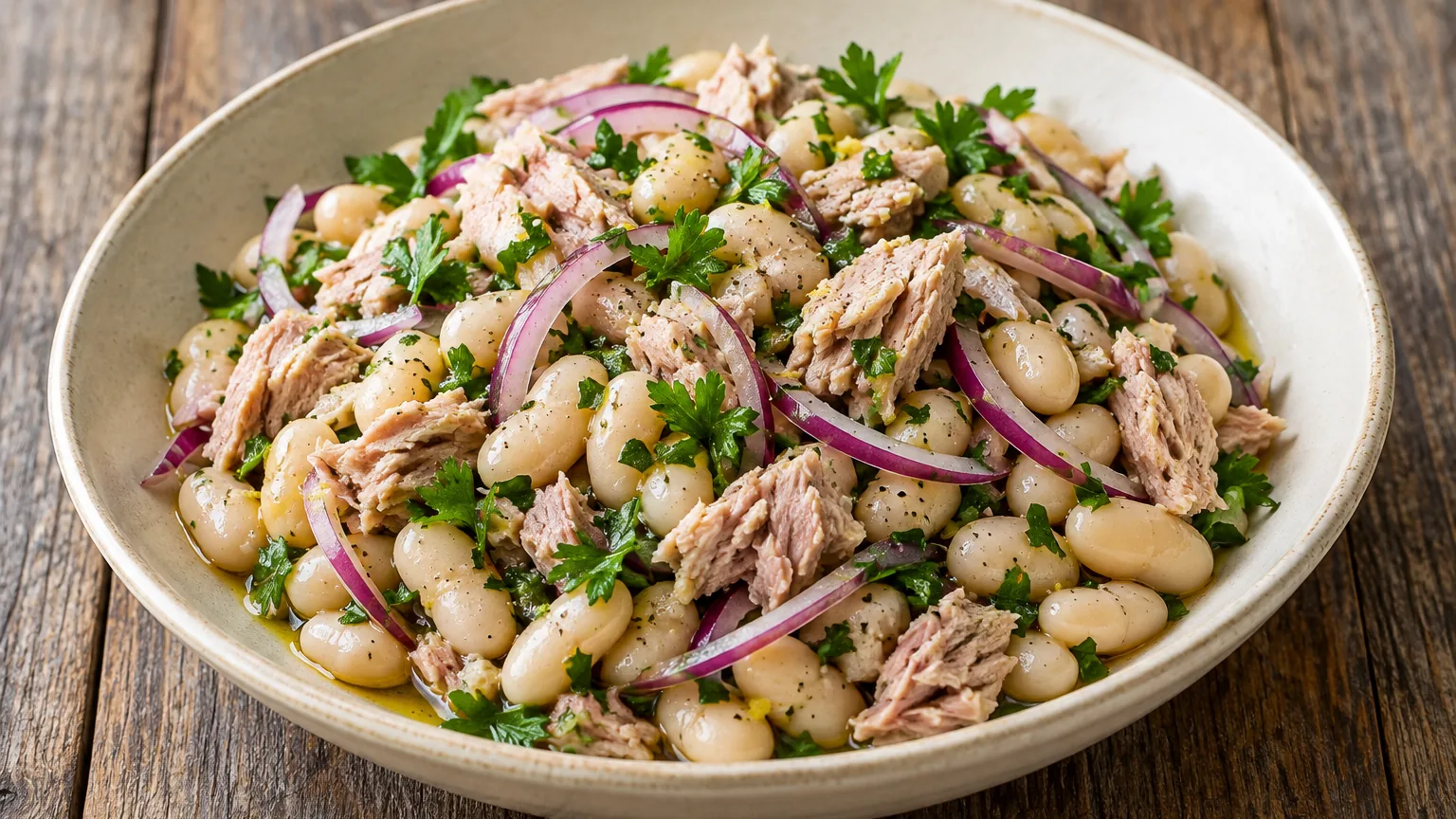 Salade de haricots blancs au thon