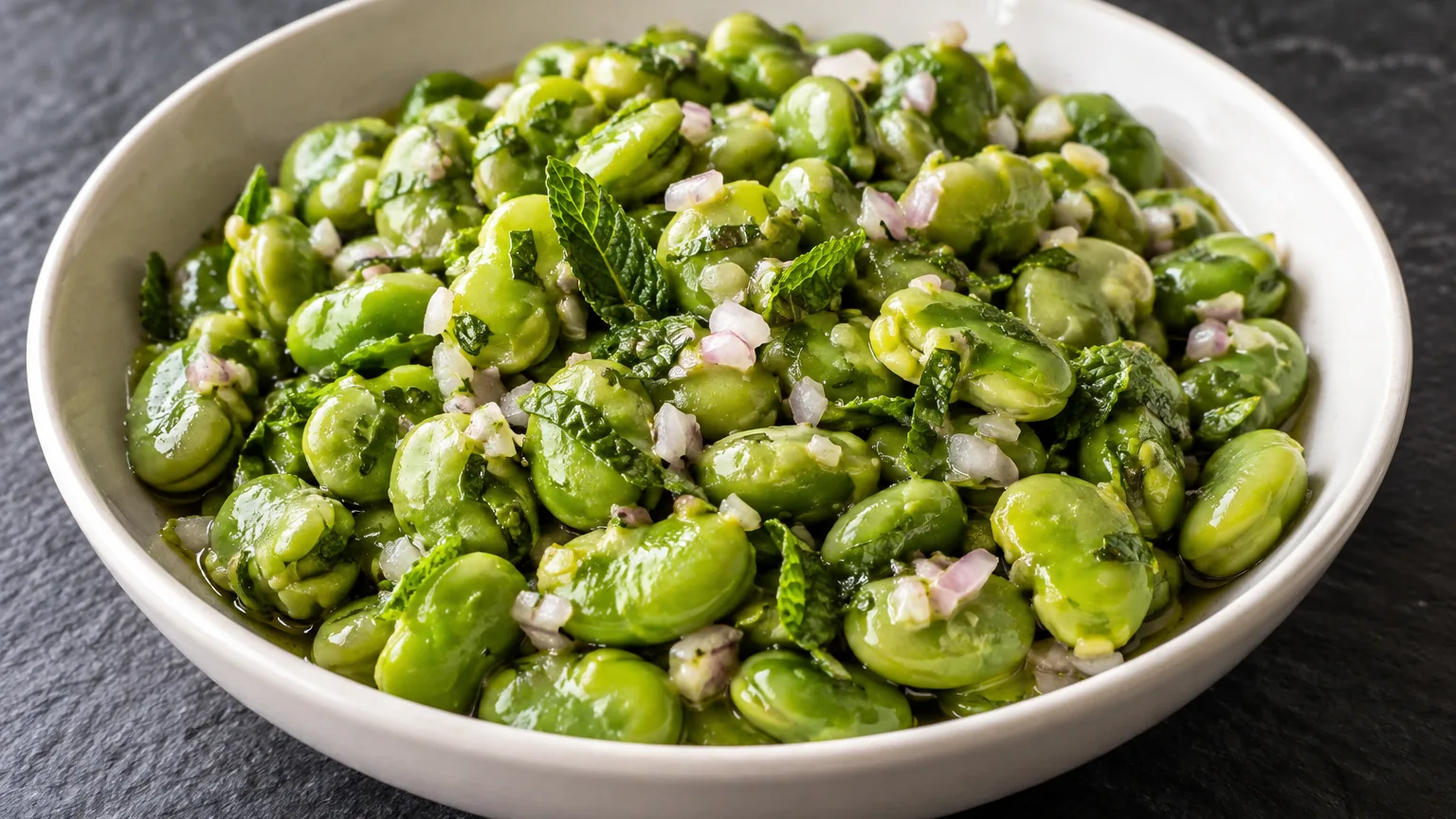 Salade de fèves à la menthe