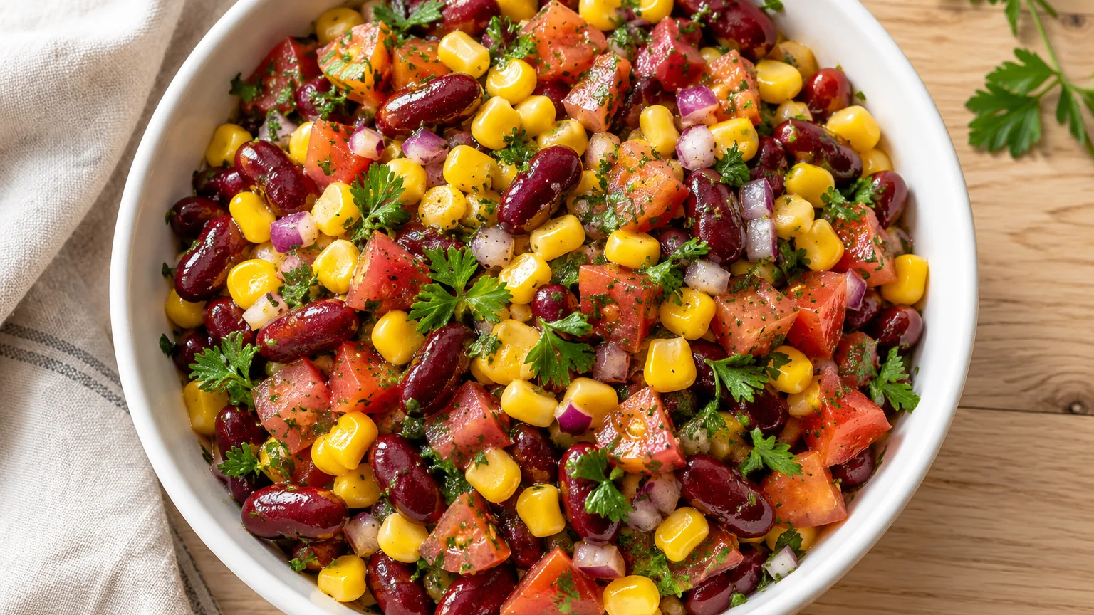 Salade de haricots rouges au maïs