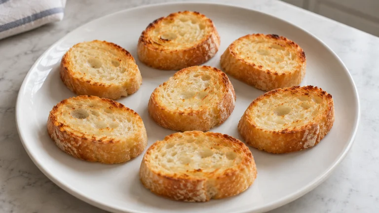 Rondelles de baguette légèrement dorées