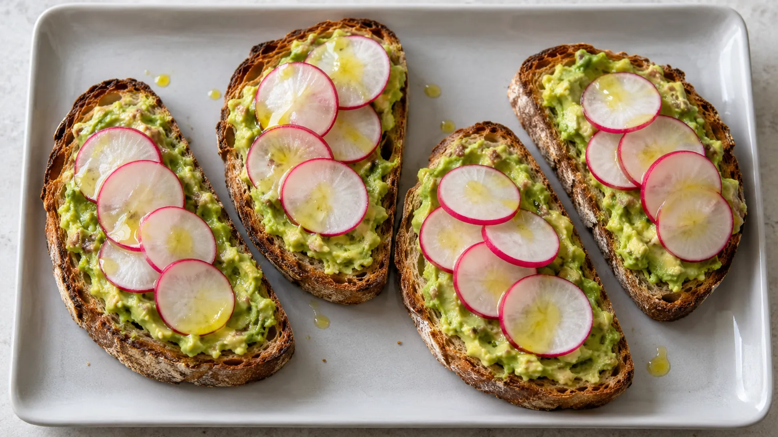 Tartines d’avocat et de radis