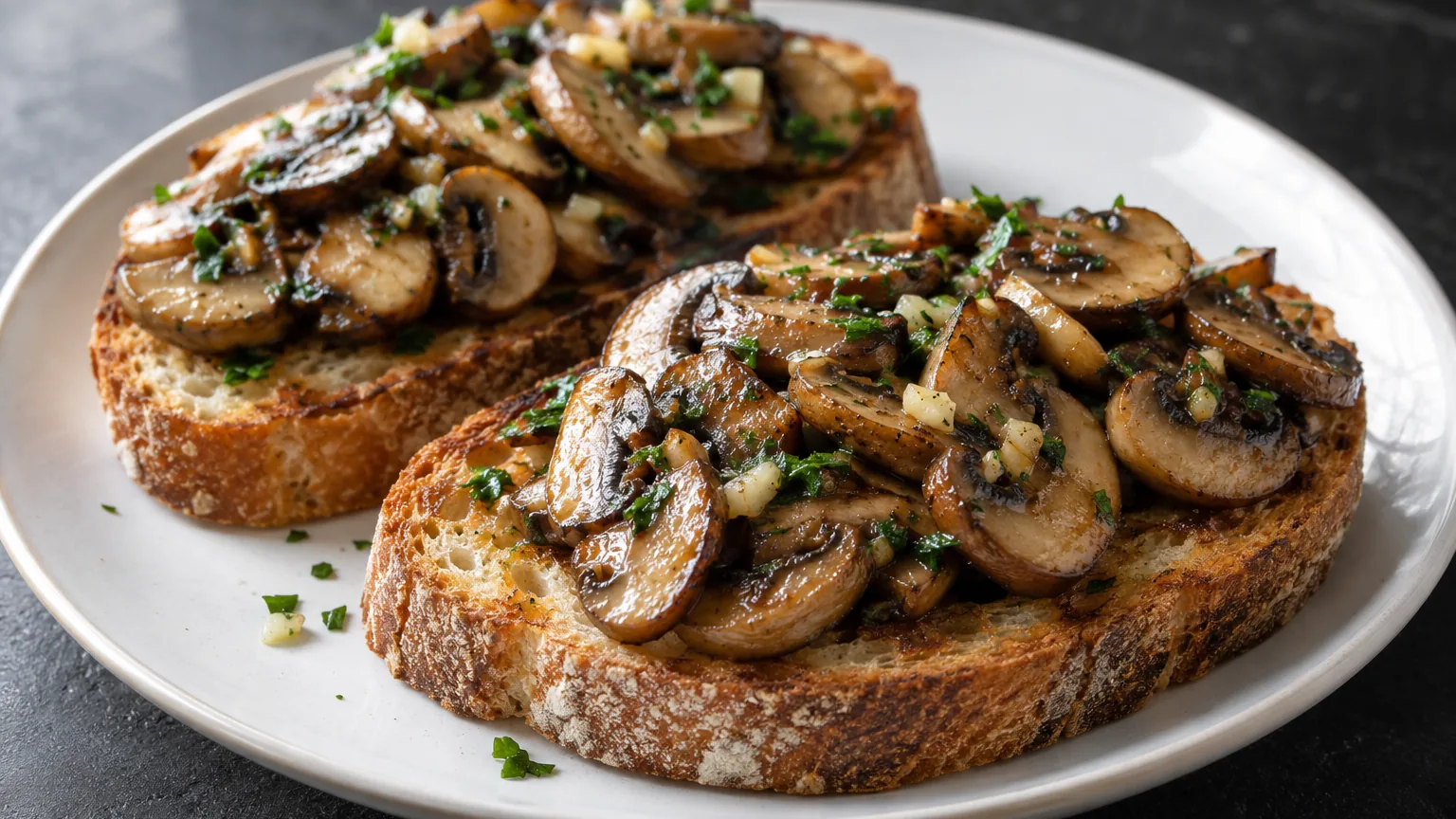 Toast de champignons à l’ail