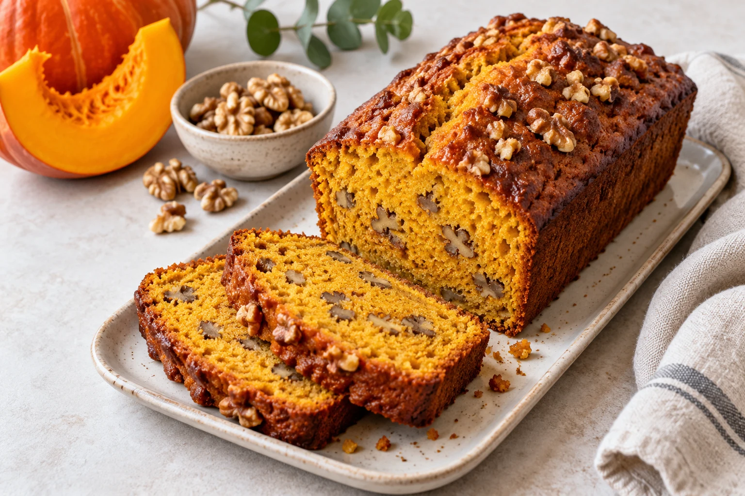 Cake au potimarron et aux noix