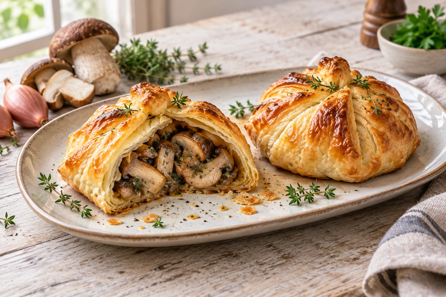 Feuilletés individuels aux cèpes