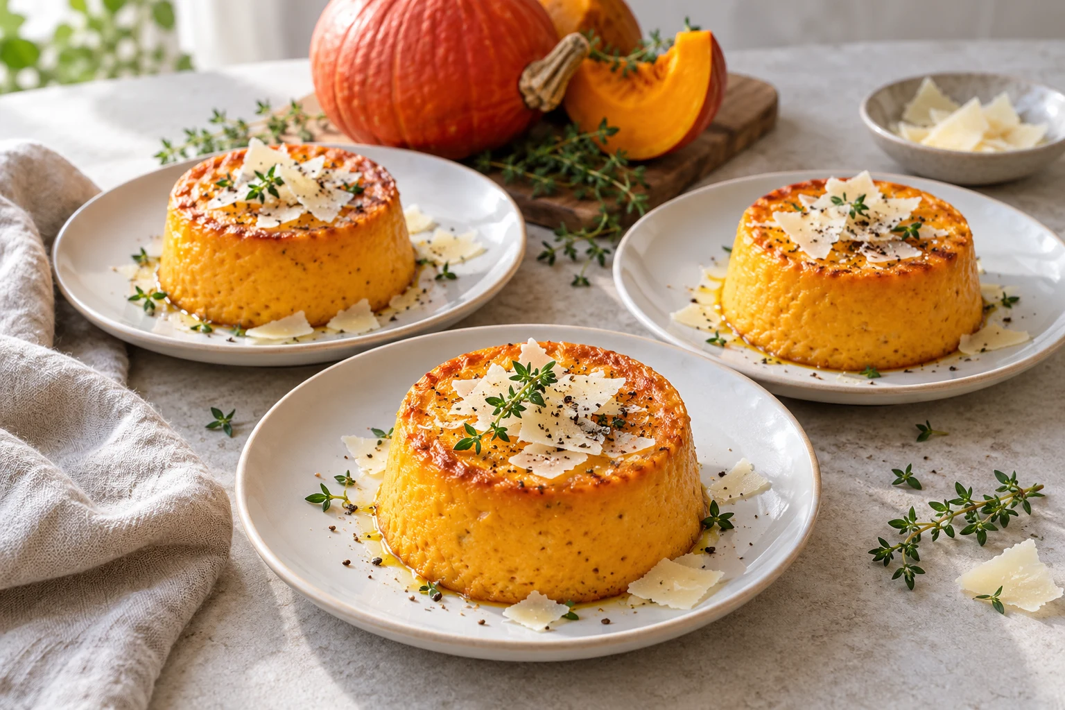 Petits flans de potimarron au parmesan