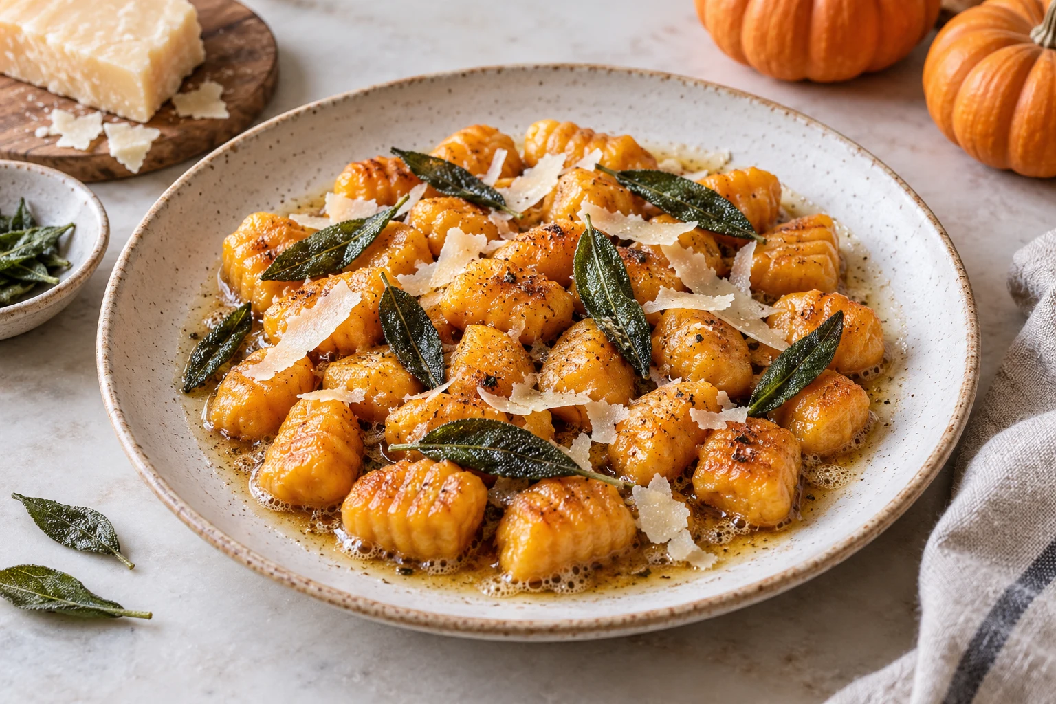 Gnocchi de potimarron au beurre de sauge