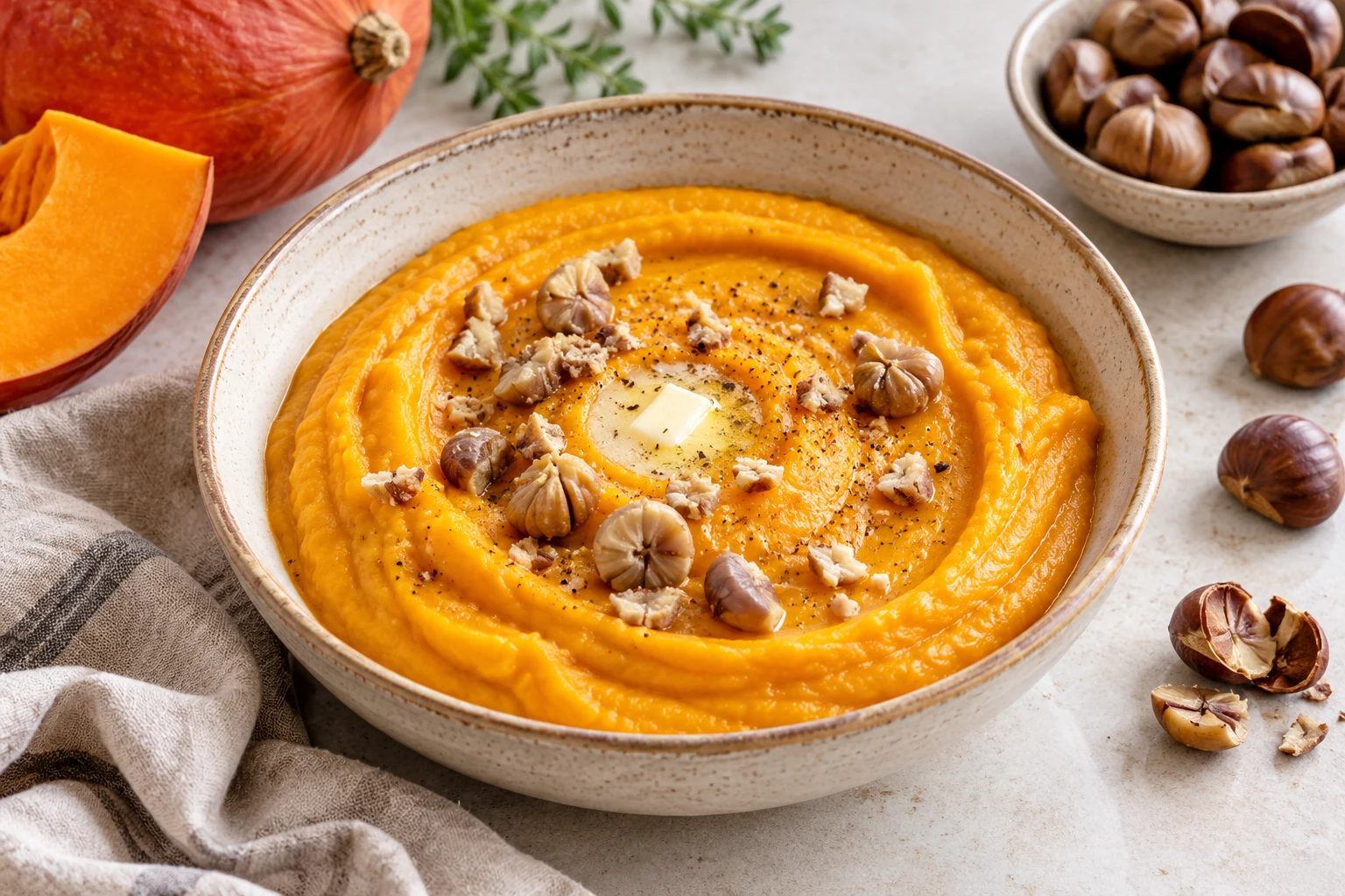 Purée de potimarron et châtaignes