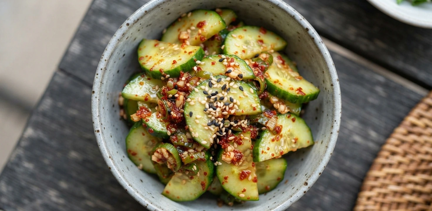Salade coréenne de concombre épicée