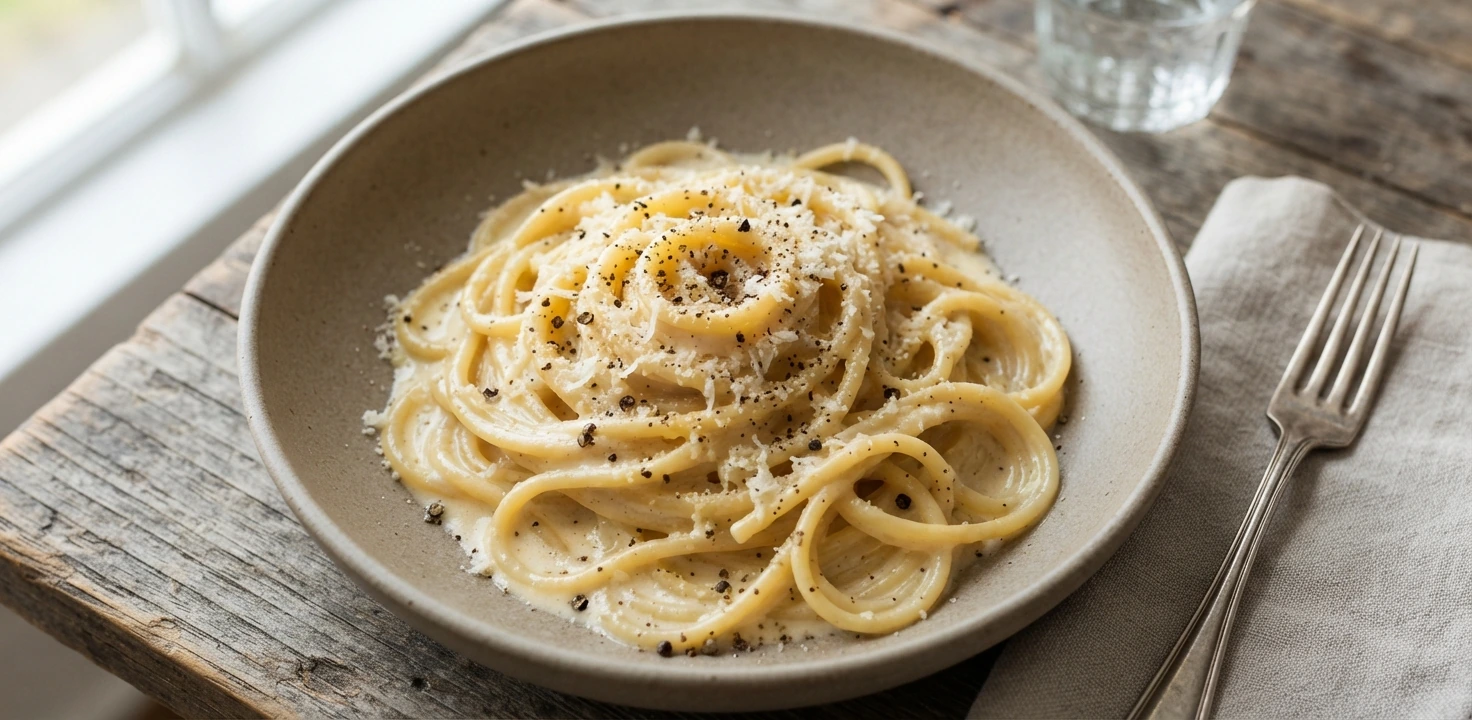 Spaghettis au pecorino et au poivre