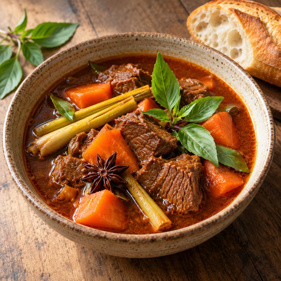 Bœuf mijoté à la citronnelle et aux carottes