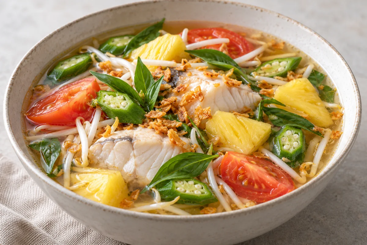 Soupe de poisson au tamarin et à l’ananas