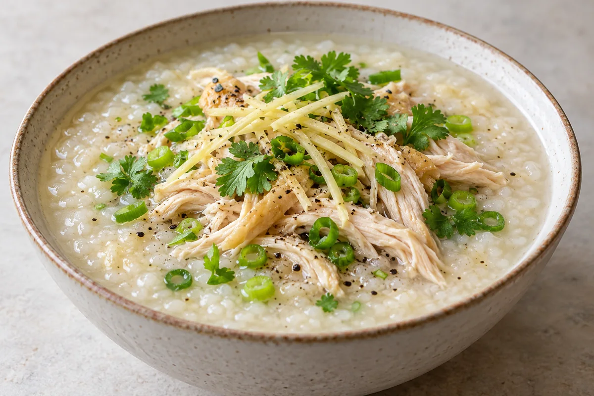 Bouillie de riz vietnamienne au poulet