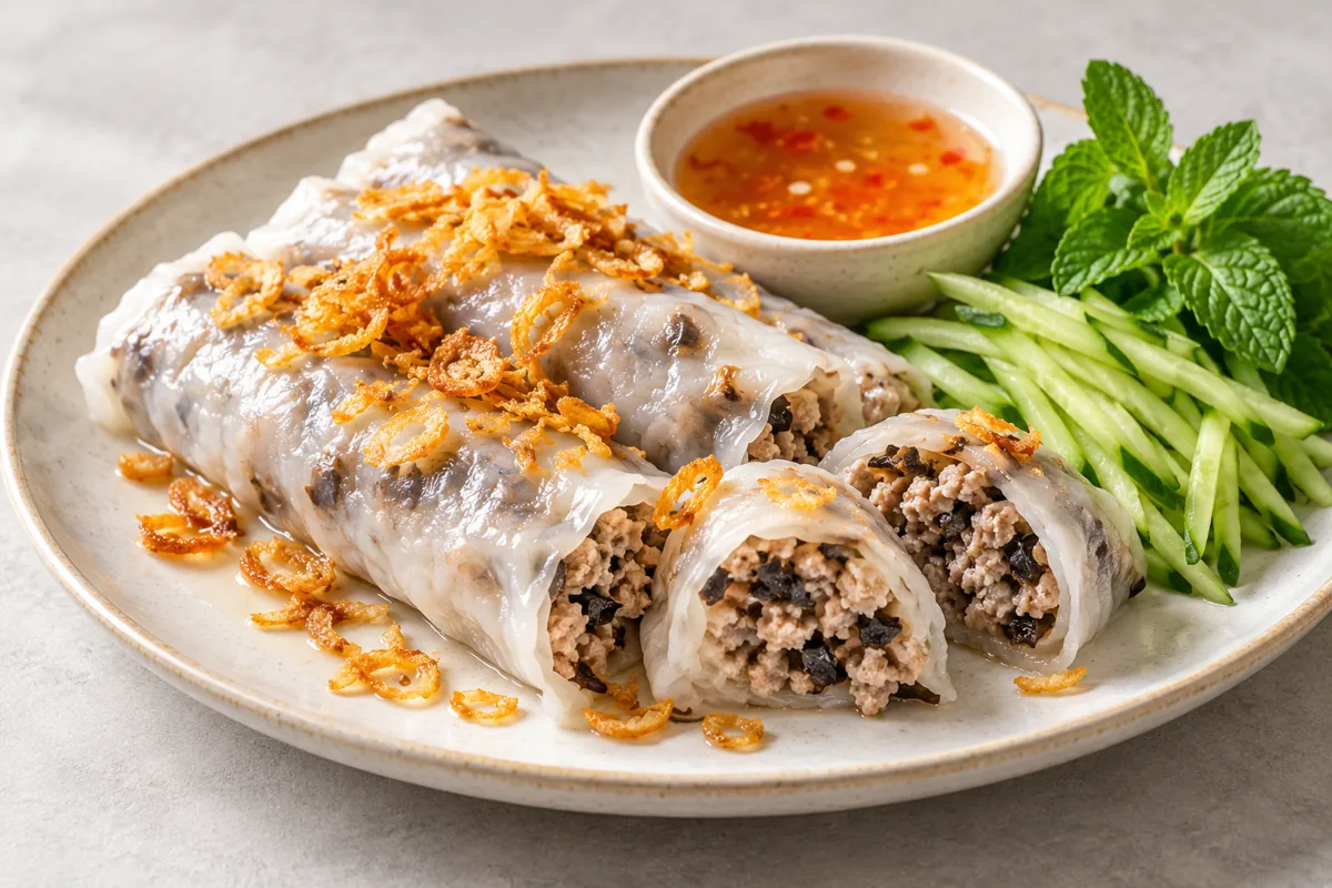 Rouleaux de riz au porc et aux champignons noirs
