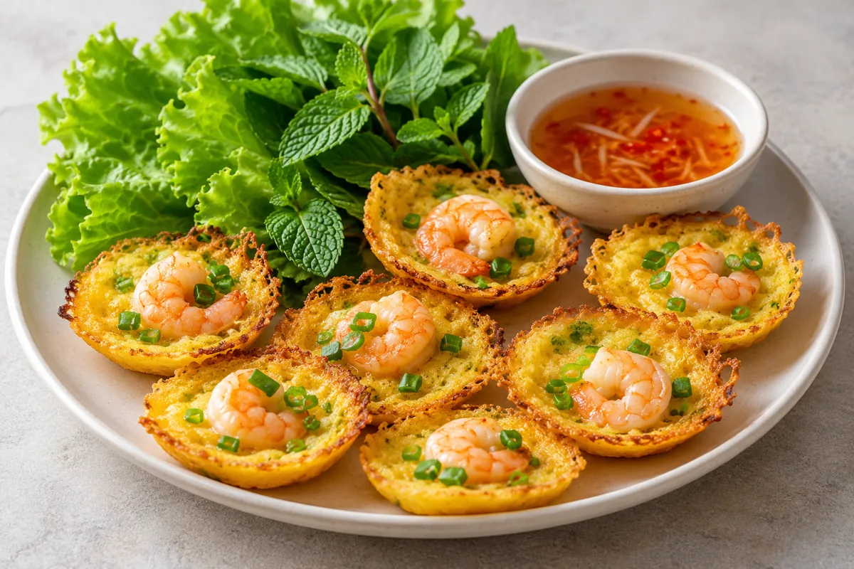 Mini-crêpes vietnamiennes aux crevettes