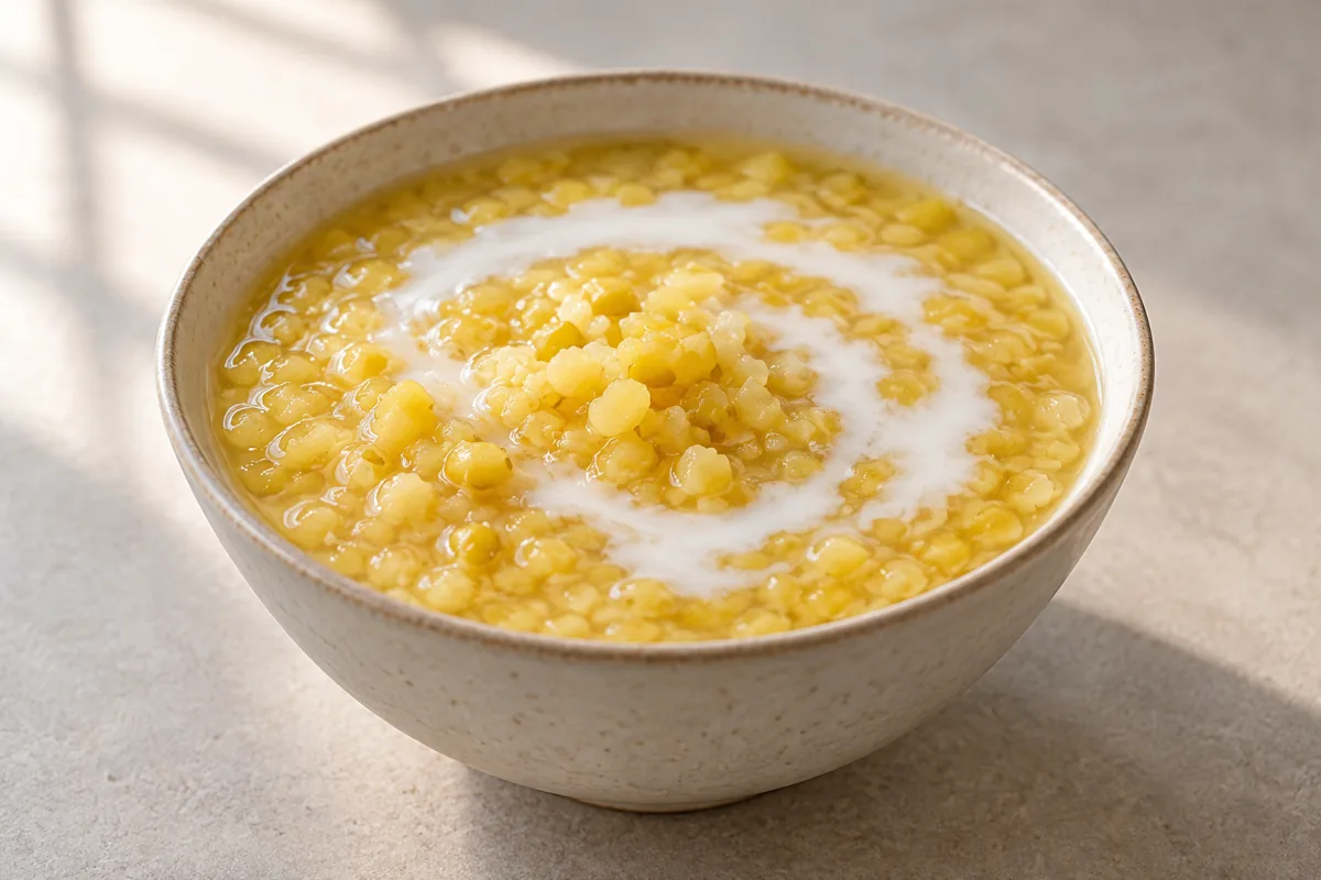 Crème de haricots mungo au lait de coco